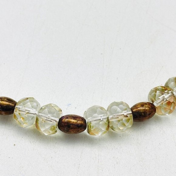 Clear and Brown Beaded Necklace Silver Tone Classic Career Cosplay LARP Gift - Picture 4 of 7